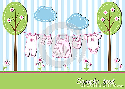 Baby girl card Vector Illustration