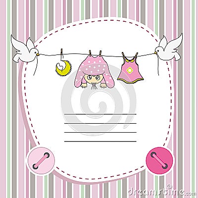 Baby girl card Vector Illustration