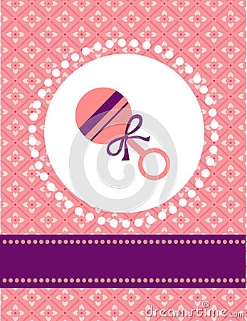 Baby girl card template Vector Illustration