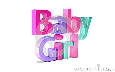 Baby Girl Cute Word. Stock Photo