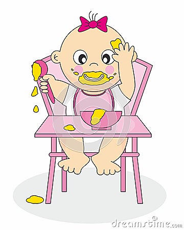 Baby Girl Eating Stock Photo - Image: 22005630