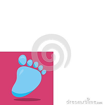 baby girl footprint blue 09 Vector Illustration