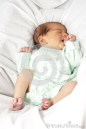 Baby girl fussing Stock Photo