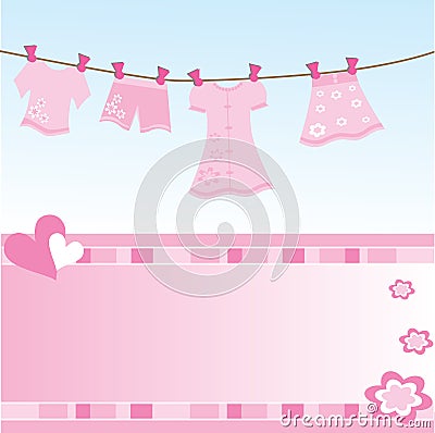 Baby girl gift card Vector Illustration