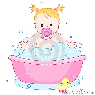 Baby Girl Having A Bath Stock Images - Image: 10633924