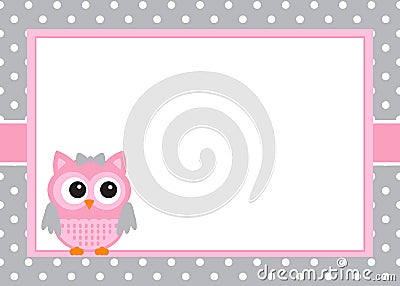 Baby Girl Invitation Card Vector Illustration