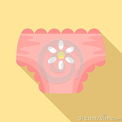 Baby girl nappy icon, flat style Vector Illustration