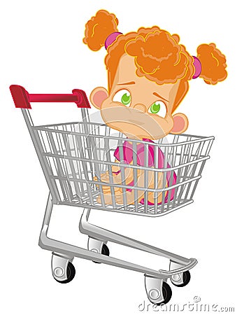 Baby girl and shoping time Stock Photo