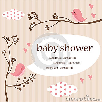 Baby girl shower Vector Illustration