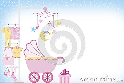 Baby girl shower Vector Illustration