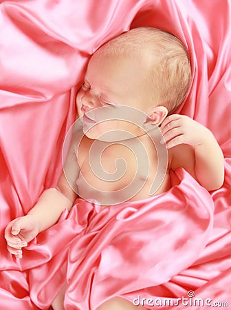 Baby girl sleeping Stock Photo