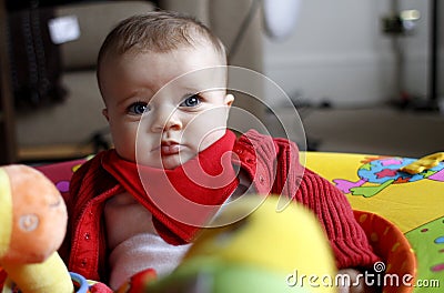 Baby girl with toys Stock Photo