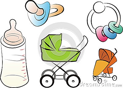 Baby goods set Vector Illustration