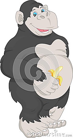 Baby gorilla cartoon Vector Illustration