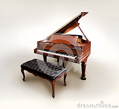 Baby grand piano Stock Photo