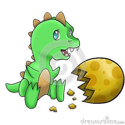 Baby Green Dinosaur Stock Photo