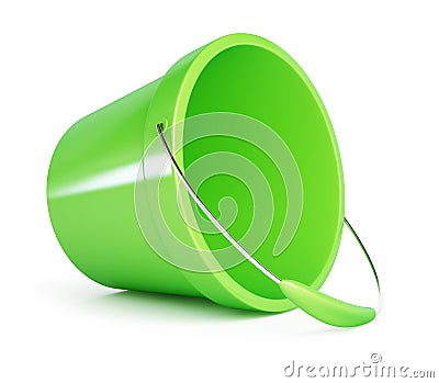 Baby green plastic bucket Stock Photo