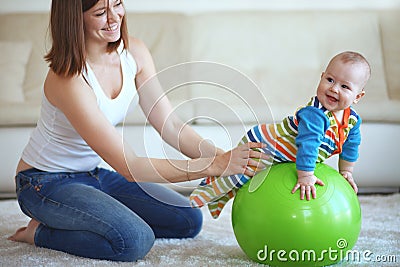 Baby gymnastic Stock Photo