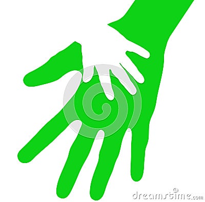 Baby hand in careful parent open palm Vector Illustration