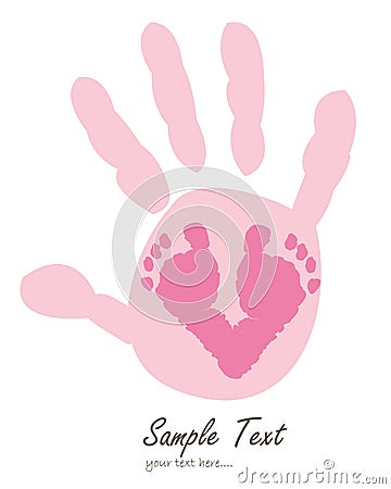 Baby hand prints and foot prints vector Vector Illustration