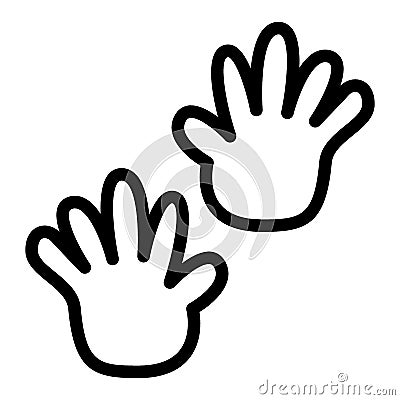 Baby hands line icon. Baby hand prints vector illustration isolated on white. Imprint outline style design, designed for Vector Illustration