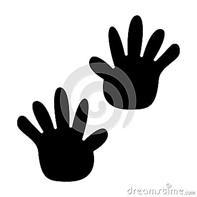 Baby hands solid icon. Baby hand prints vector illustration isolated on white. Imprint outline style design, designed Vector Illustration