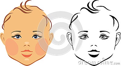 Baby head Vector Illustration