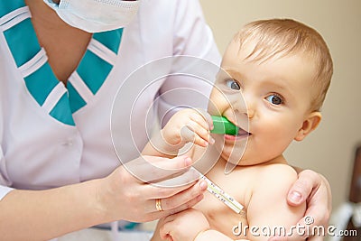 Baby healthcare and treatment. Stock Photo