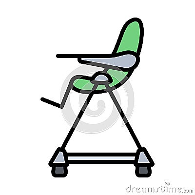 Baby High Chair Icon Vector Illustration