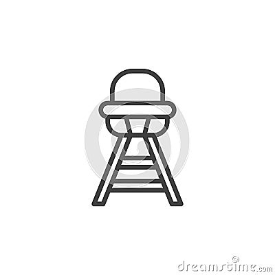 Baby high chair line icon Vector Illustration