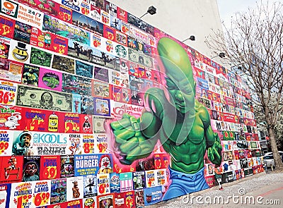 Baby Hulk Mural Editorial Stock Photo