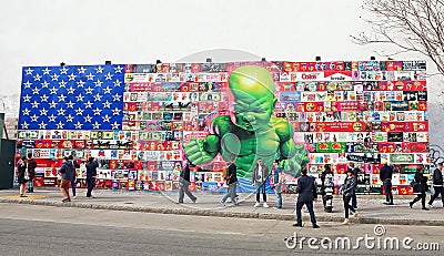 Baby Hulk Mural Editorial Stock Photo