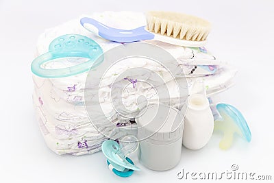 Baby hygiene items and accessories 2 Stock Photo