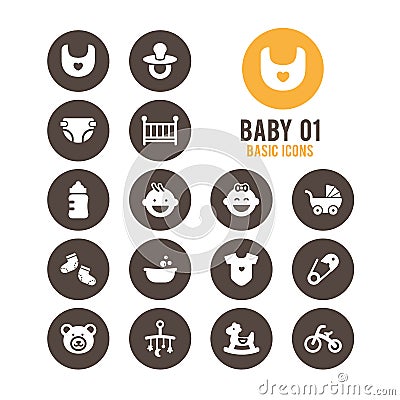 Baby icon. Cute baby. Vector illustration. Vector Illustration