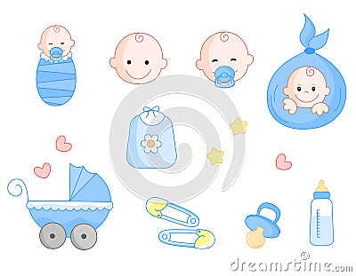 Baby icon set Vector Illustration