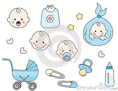 Baby icon set Vector Illustration