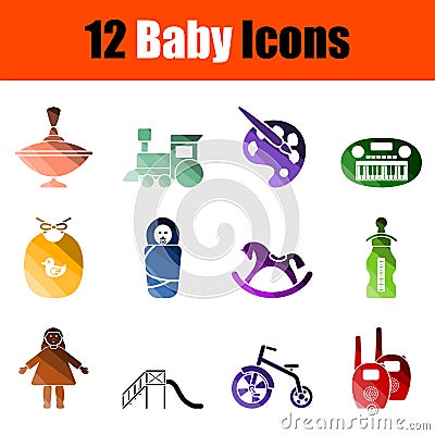 Baby Icon Set Vector Illustration