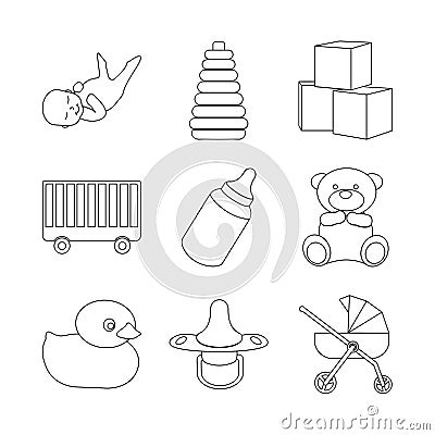 Baby icon set Vector Illustration