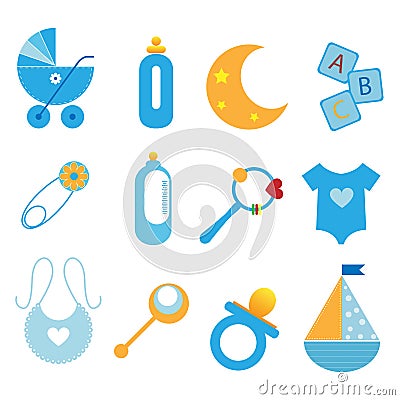 Baby icons - boy Vector Illustration