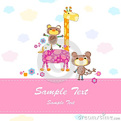 Baby invitation card Stock Photo