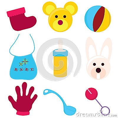 Baby items Vector Illustration