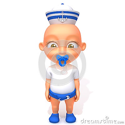 Baby Jake sailorman 3d illustration Cartoon Illustration