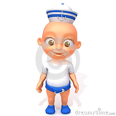 Baby Jake sailorman 3d illustration Cartoon Illustration