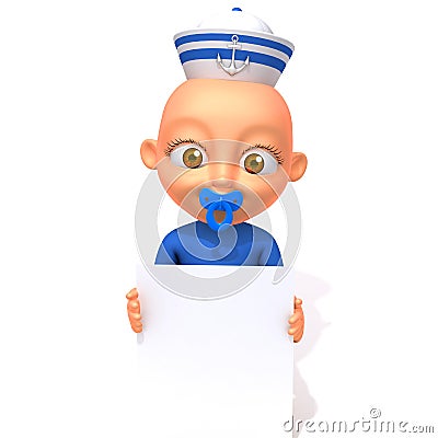 Baby Jake sailorman 3d illustration Cartoon Illustration