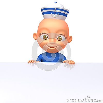 Baby Jake sailorman 3d illustration Cartoon Illustration