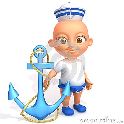 Baby Jake sailorman 3d illustration Cartoon Illustration