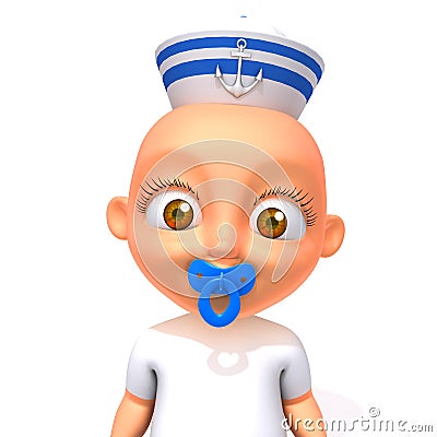 Baby Jake sailorman 3d illustration Cartoon Illustration