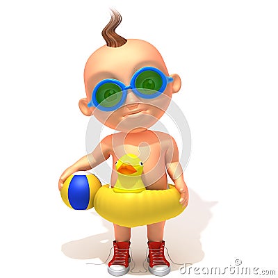 Baby Jake summer 3d illustration Cartoon Illustration