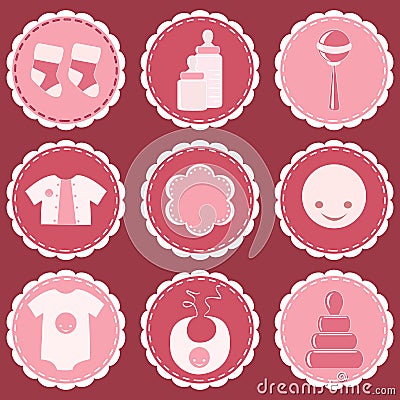 Baby labels. Design element. Vector Illustration