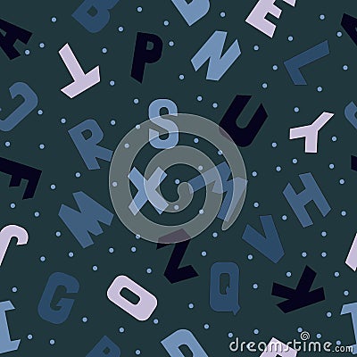 Baby letters seamless pattern. Vector alphabet background EPS 10. Vector Illustration